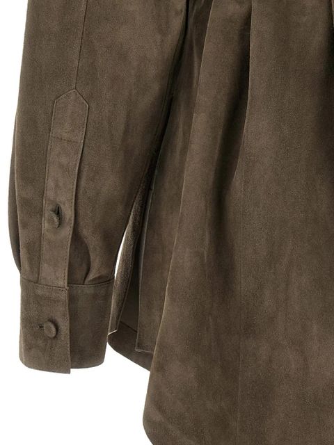 FENDI logo-belt suede shirt - Grey - zdjęcie produktu nr 2