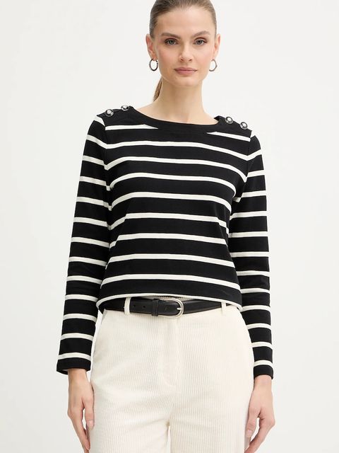 Morgan longsleeve bawełniany kolor czarny TBATO - zdjęcie produktu nr 1