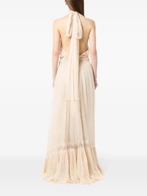 Blumarine Georgette maxi dress - Neutrals