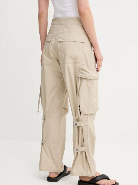 G-Star spodnie bawełniane kolor beżowy proste high waist D26433-C973