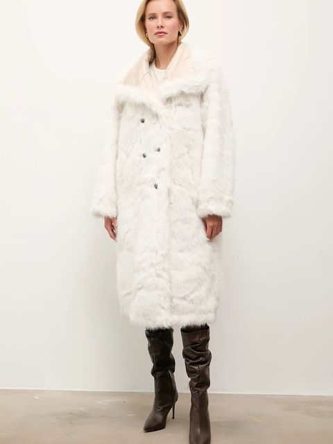 Answear.LAB płaszcz dwustronny kolor beżowy