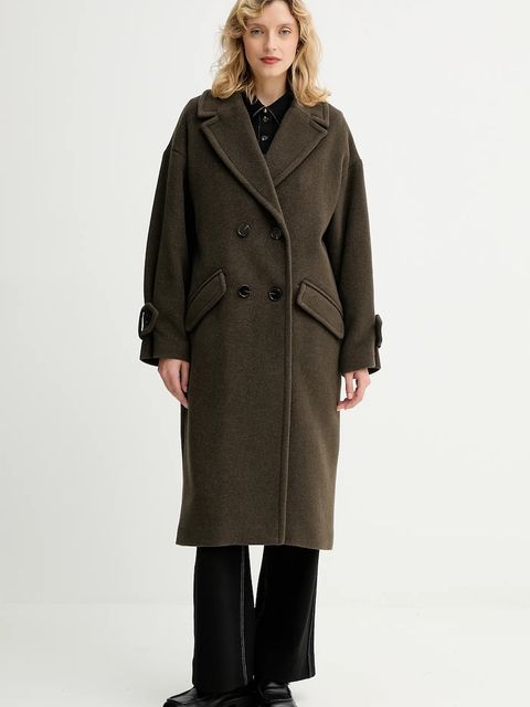 Sessun płaszcz z wełną kolor zielony 25112001 - zdjęcie produktu nr 1