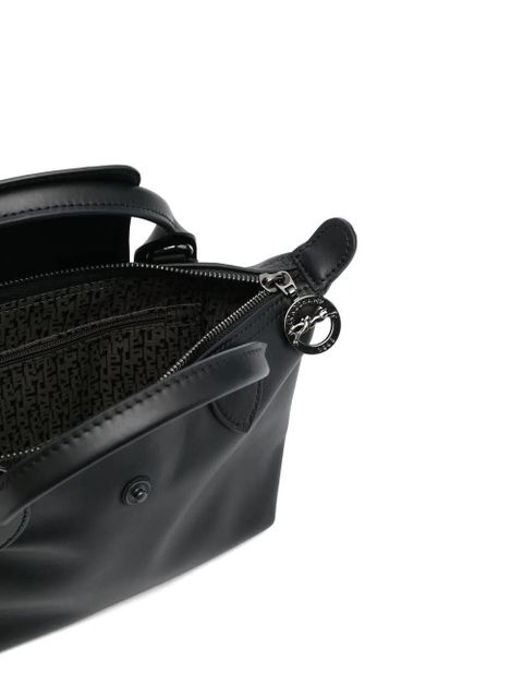Longchamp Le Pliage leather mini bag - Black