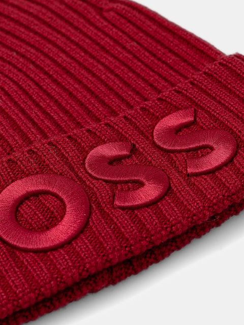 BOSS czapka wełniana kolor czerwony 50497815