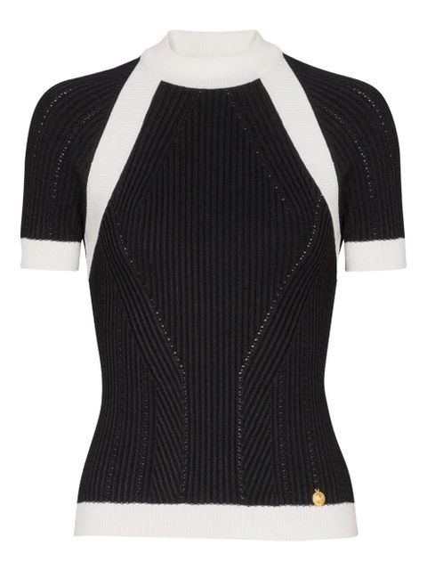 Balmain short-sleeved knit top - Black - zdjęcie produktu nr 1