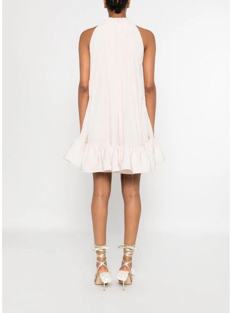 Lanvin frill-neck ruffled mini dress - Pink