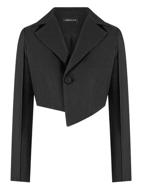 Manière De Voir Dina - Asymmetric Tailored Cropped Blazer - Black - zdjęcie produktu nr 1