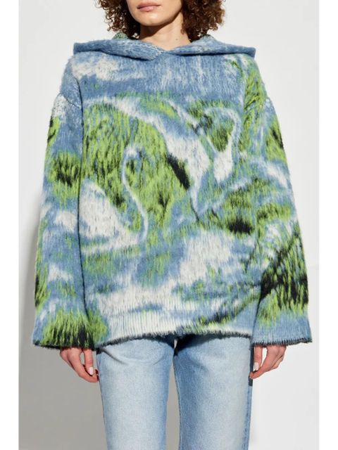 The Attico brushed-jacquard sweater - Blue