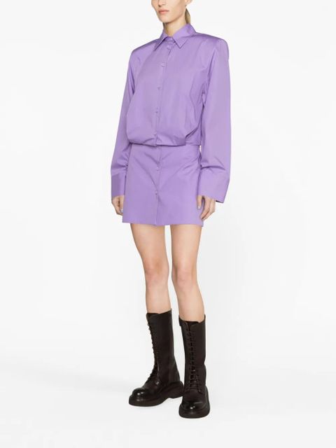 The Attico structured cotton shirt dress - Purple