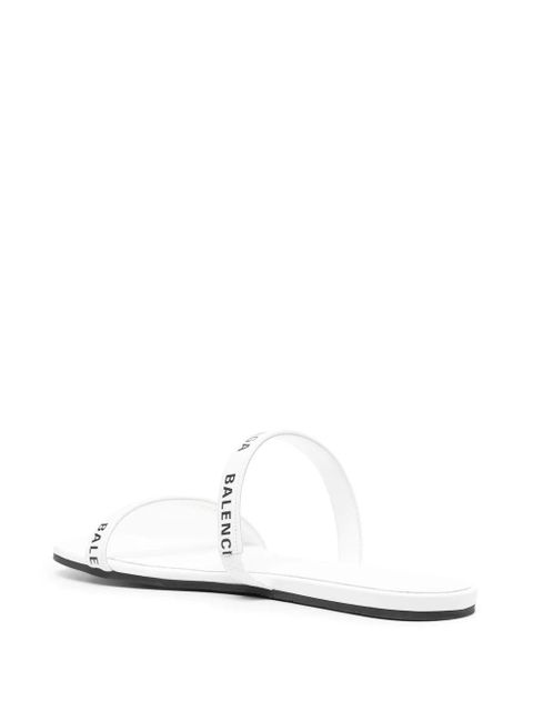 Balenciaga logo-print strappy sandals - White