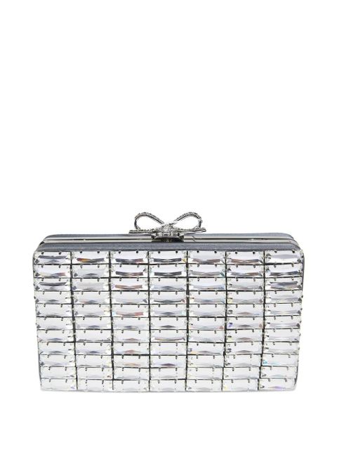 Self-Portrait bow-detail clutch bag - Grey - zdjęcie produktu nr 1