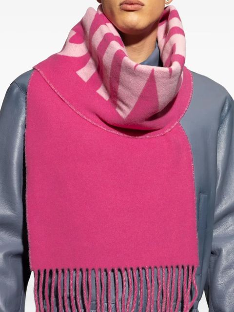 Jacquemus logo fringed scarf - Pink