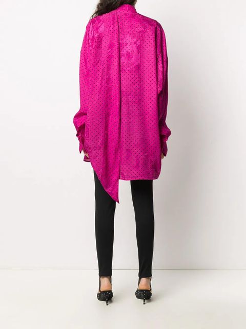 Balenciaga polka dot scarf-detail shirt - Pink