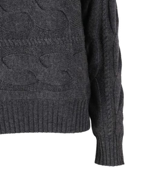Max Mara cable-knit roll-neck top - Grey - zdjęcie produktu nr 2