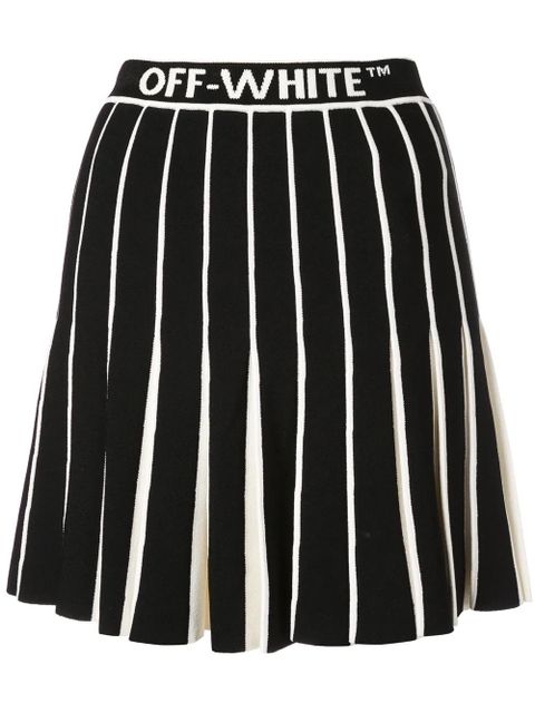 Off-White contrasting pleated skirt - Black - zdjęcie produktu nr 1