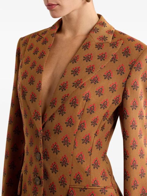 ETRO jacquard embroidered jacket - Brown