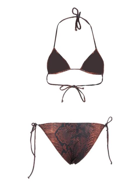 Jean Paul Gaultier printed bikini - Brown
