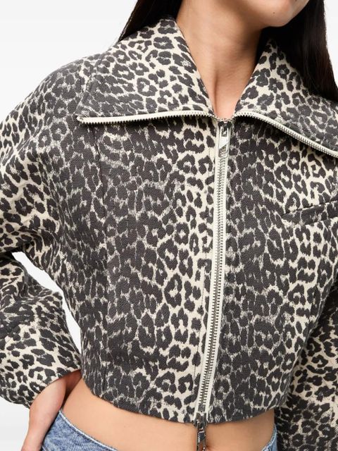 GANNI leopard-print jacket - White