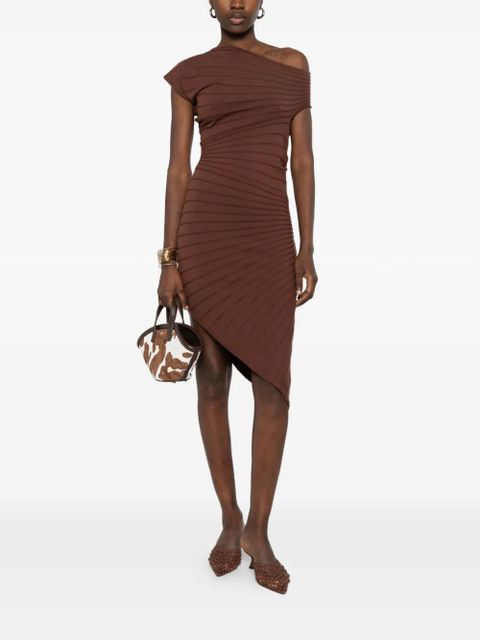 TWINSET draped asymmetrical dress - Brown - zdjęcie produktu nr 2