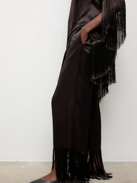 Answear.LAB spodnie damskie kolor brązowy szerokie high waist