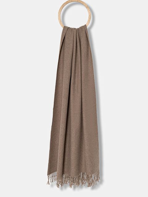 Answear.LAB szalik z wełną damski kolor brązowy gładki - zdjęcie produktu nr 1