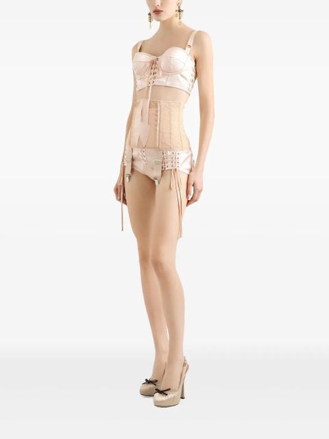 Dolce & Gabbana lace-up satin corset - Pink