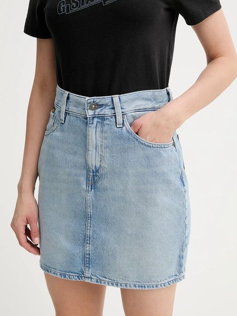 G-Star spódnica jeansowa kolor niebieski mini prosta D24387-D932 - zdjęcie produktu nr 1
