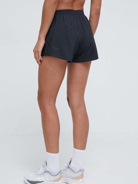 adidas by Stella McCartney szorty do biegania TruePace kolor czarny z nadrukiem high waist IT9728