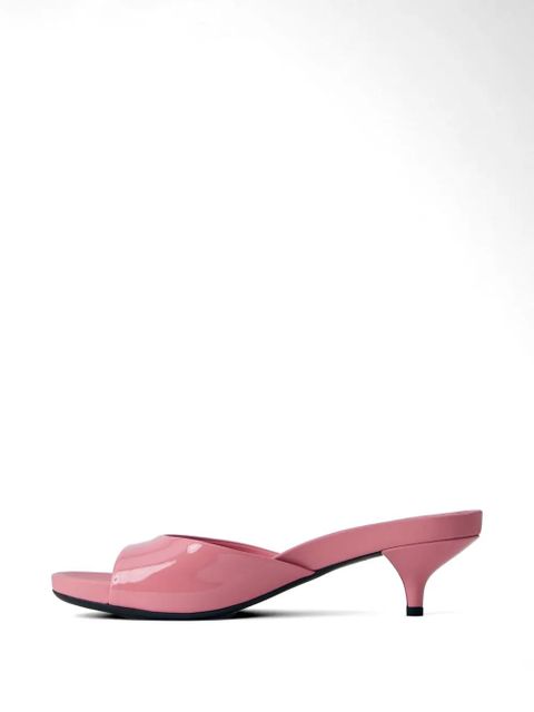 Prada open-toe leather heeled sandals - Pink