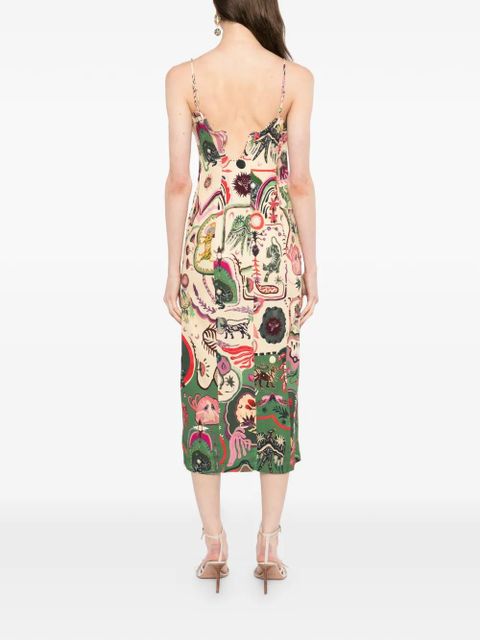 FARM Rio Artsy midi dress - Neutrals