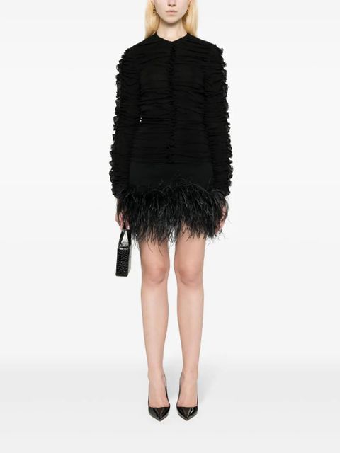 Magda Butrym ruched silk-blend top - Black - zdjęcie produktu nr 2