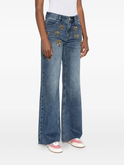 SANDRO embellished firework jeans - Blue
