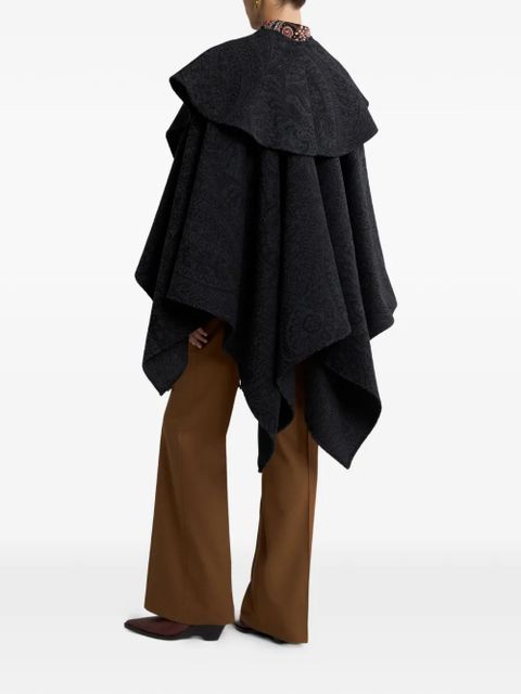 ETRO jacquard paisley cape - Black