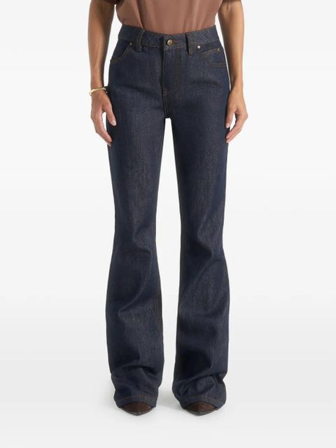 Manière De Voir Abbie stacked-fit blue flare jeans