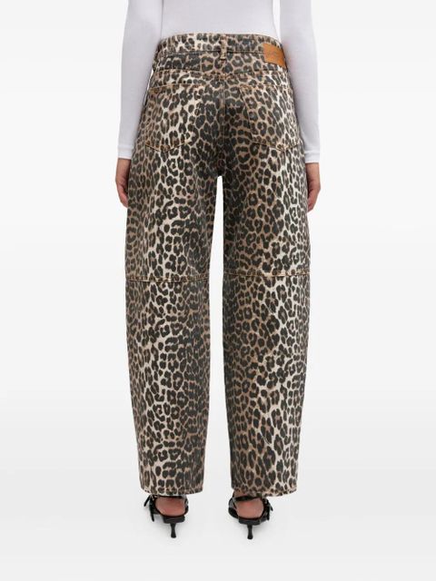GANNI leopard-print jeans - Brown