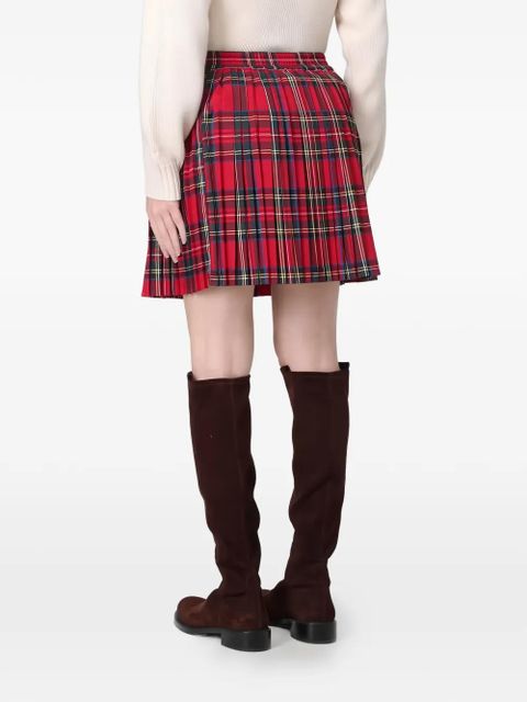 MC2 Saint Barth Tabatha pleated tartan mini skirt - Red - zdjęcie produktu nr 2