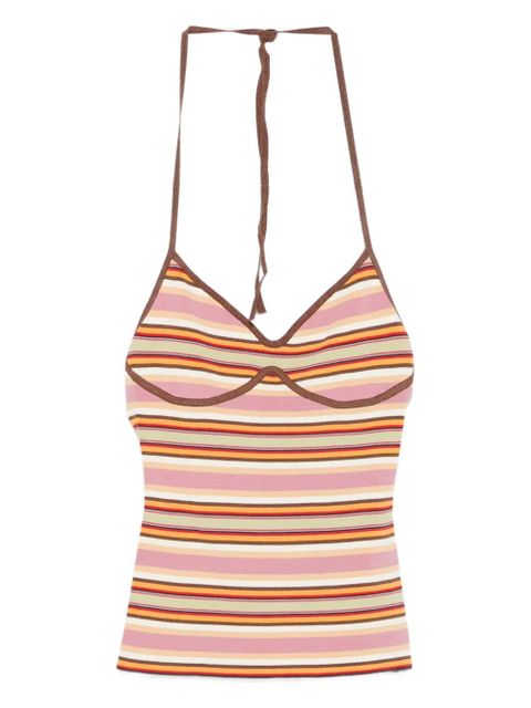 Faithfull the Brand Citara striped halterneck top - Pink - zdjęcie produktu nr 1