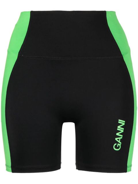 GANNI Active high-waist cycling shorts - Black - zdjęcie produktu nr 1