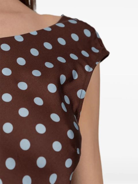 Posse polka dot midi dress - Brown