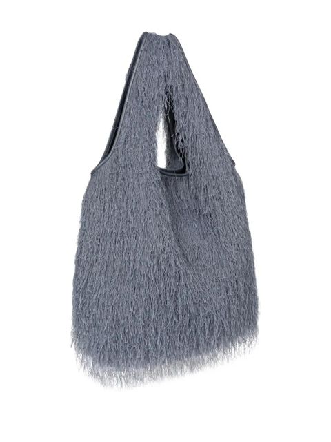 DRIES VAN NOTEN fringed tote bag - Grey