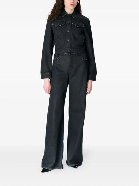 Marine Serre Moon waxed denim jacket - Black - zdjęcie produktu nr 2