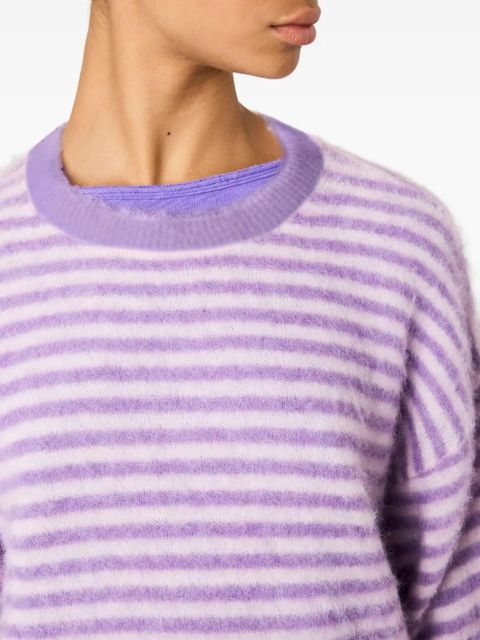 American Vintage Nenybay striped-pattern round-neck sweater - Purple