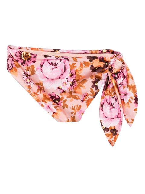 Chloé floral-print tie-side bikini bottoms - Pink