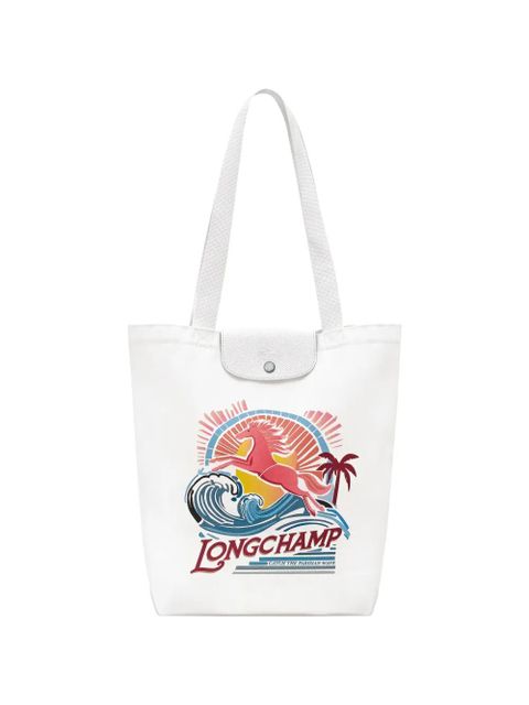 Longchamp M Le Pliage graphic-print tote bag - White
