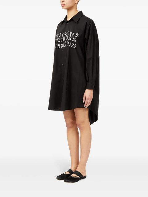 MM6 Maison Margiela signature numbers motif shirt dress - Black