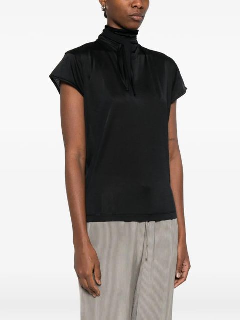 LEMAIRE tie-neck T-shirt - Black