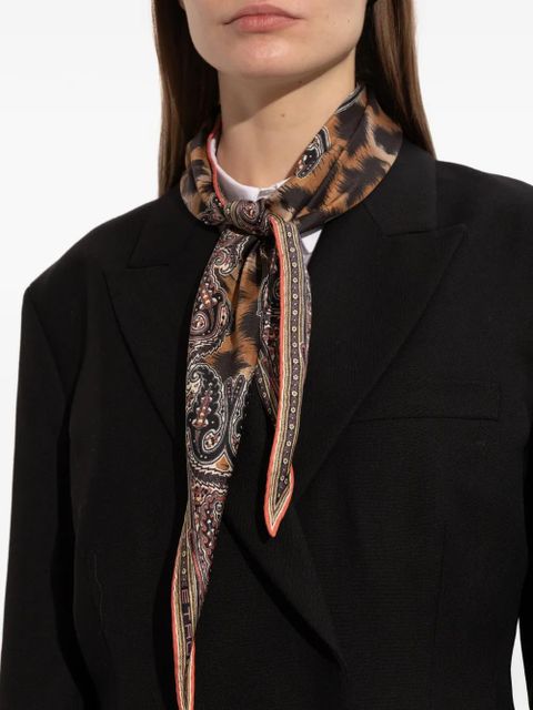 ETRO animal-print scarf - Brown