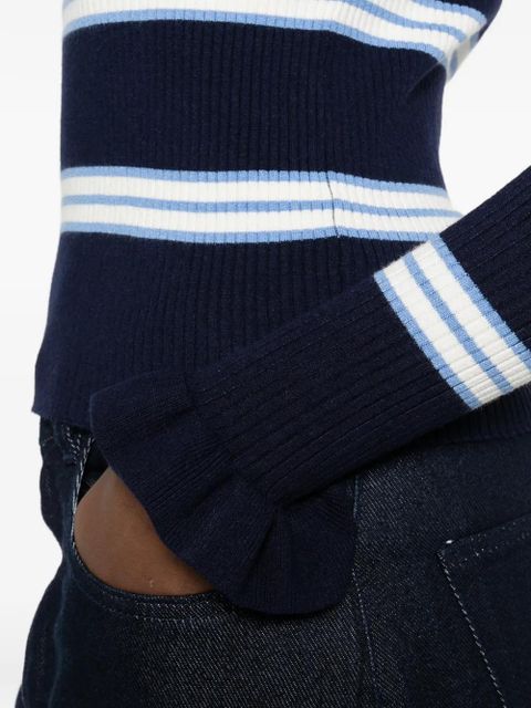 TWINSET striped ruffled top - Blue