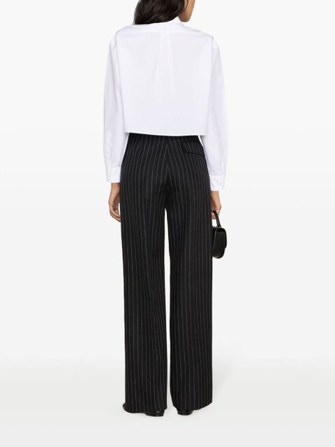 SANDRO monogram-embroidered cotton shirt - White - zdjęcie produktu nr 2