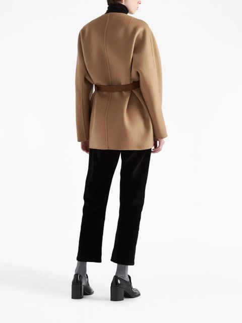 Prada single-breasted wool caban jacket - Brown